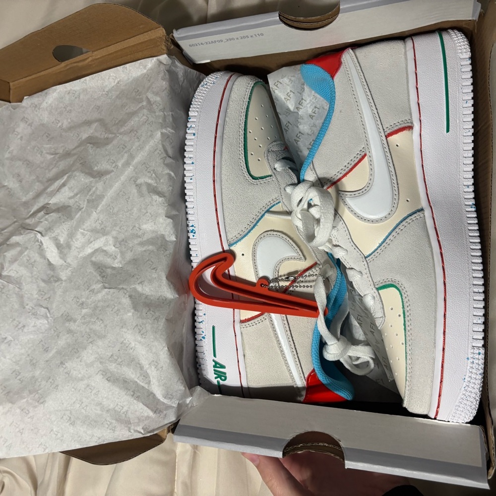 Nike Air Force 1 with Cream and Colorful Accents